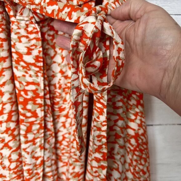We the Free Mini Dress Womens Size S/P Orange French Quarter Leopard Wrap Girly - Picture 7 of 15
